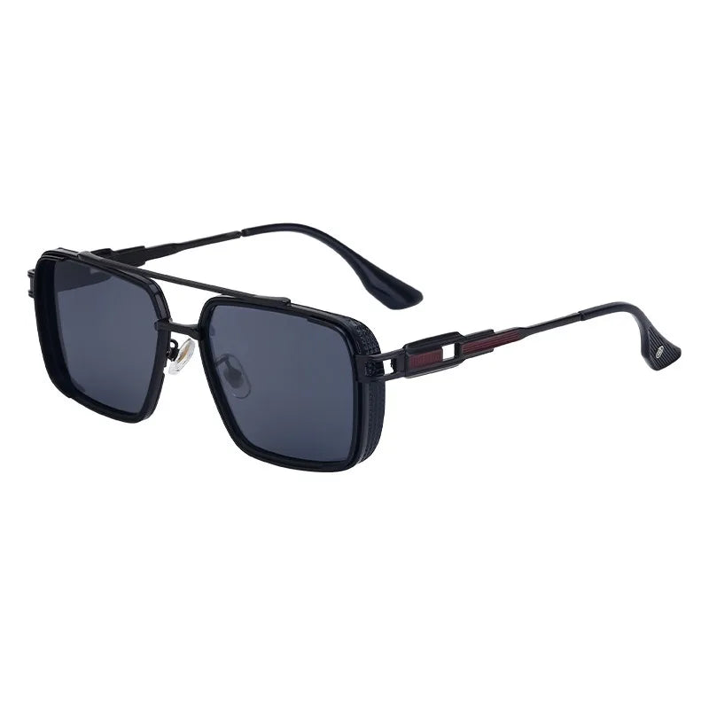 Retro Oval Black Polarized Sunglasses