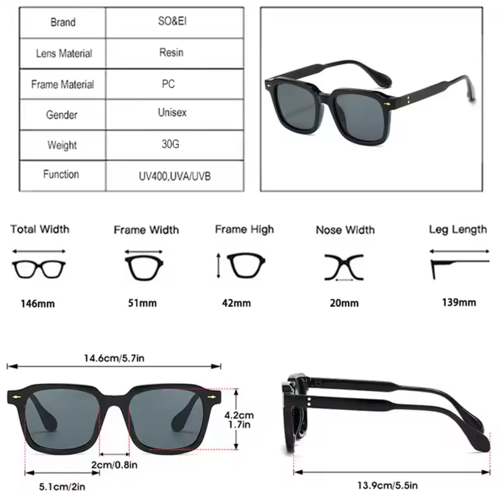 Dark Black Polarized Sunglasses